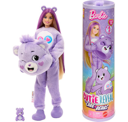 Кукла Barbie Cutie Reveal Care Bears Share Bear Милашка-проявляшка мишка сиреневый