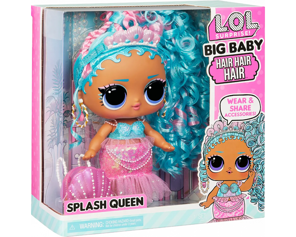 Кукла Big Baby Hair Hair Hair Splash Queen "Королева Брызг"