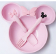 Детский набор посуды из пшеничной соломы, набор для кормления ЭКО «Микки Маус розовый»