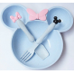 Детский набор посуды из пшеничной соломы, набор для кормления ЭКО «Микки Маус голубой»