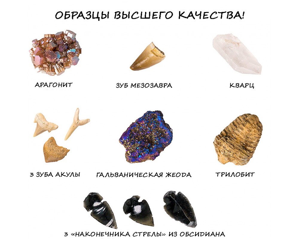 Образовательный набор камней, минералов и доисторических окаменелостей  Jumbo Rock Collection National Geographic