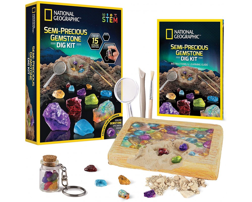 Научный набор Набор для раскопок камней Semi-Precious Gemstone Dig Kit
