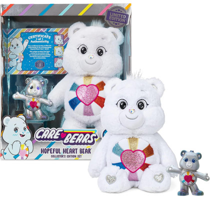 Коллекционный белый мишка с фигуркой Care Bears Hopeful Heart