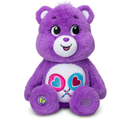 Большой плюшевый мишка Care Bears Share Bear фиолетовый 35 см